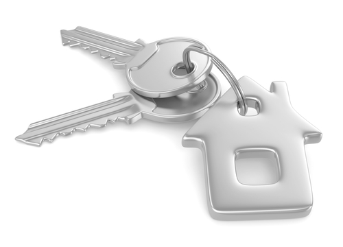 3D image of keys with house key ring