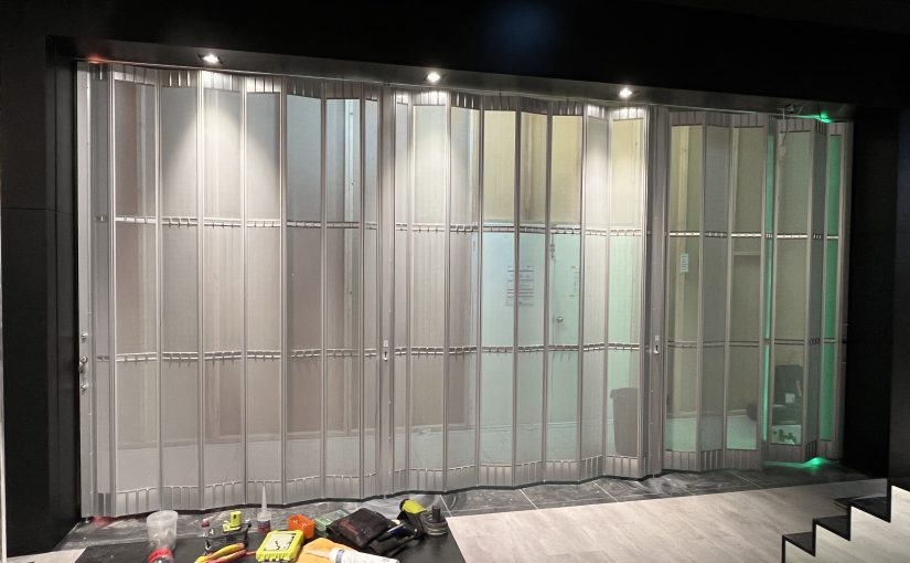 Quality Commercial Sliding Doors with Perforated Mesh Infill