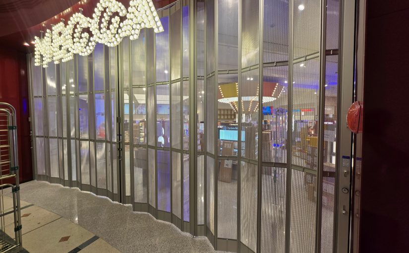 Spectacular See Through Ventilation Folding Closure Doors secure new Mecca Australia storefront.